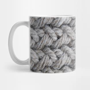 1980s retro grey sweater texture chunky knit crochet Mug